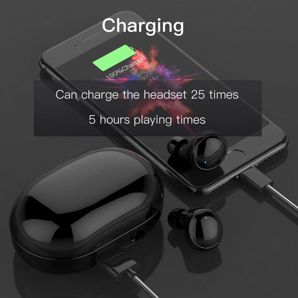 TWS 5.0 Touch Control Waterproof Bluetooth Earbuds